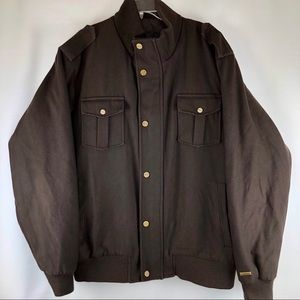 Sean John men’s brown bomber wool blend coat